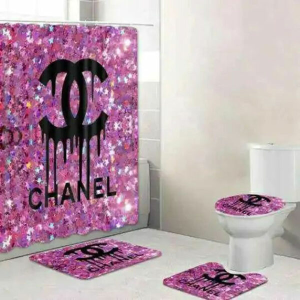 Chanel Glitter Bathroom Set Hypebeast Bath Mat Luxury Fashion Brand Home Decor