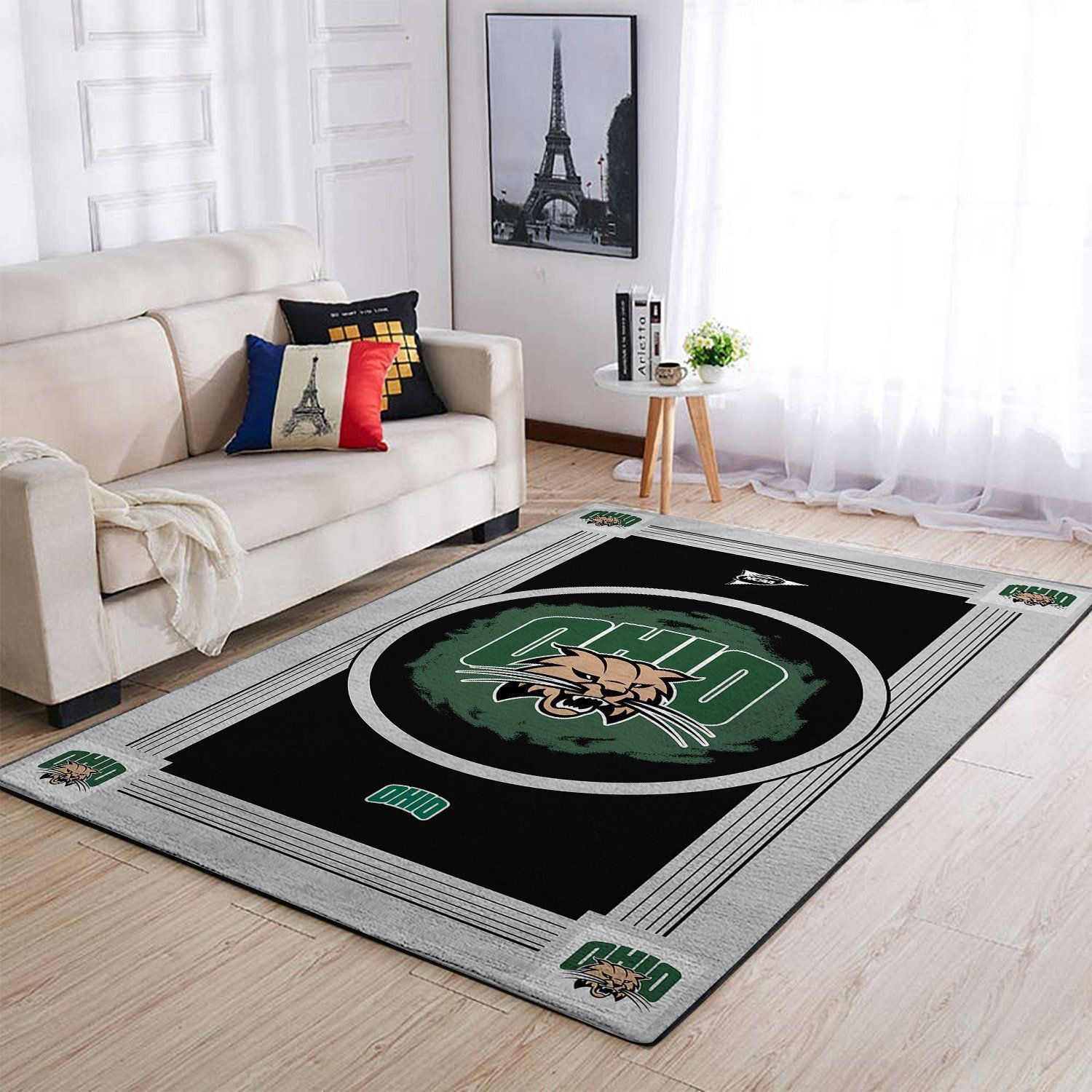 Ohio Bobcats Ncaas Team Logo Type 8086 Rug Area Carpet Living Room Home Decor