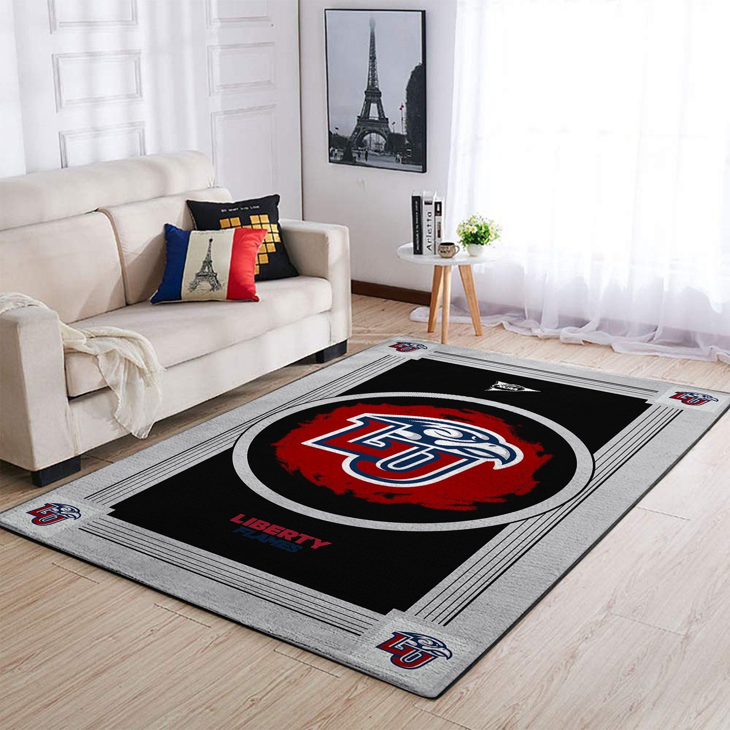 Liberty Flames Ncaa Team Logo Nice Type 8090 Rug Home Decor Area Carpet Living Room