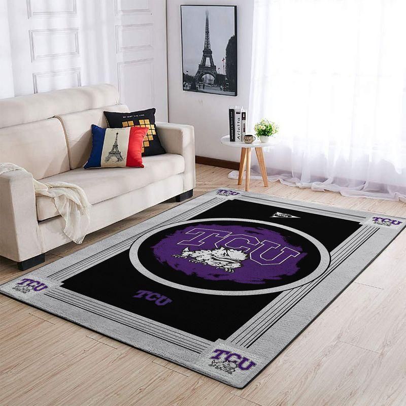 Tcu Horned Frogss Ncaa Football Basketball Team Logo Type 8258 Rug Living Room Home Decor Area Carpet