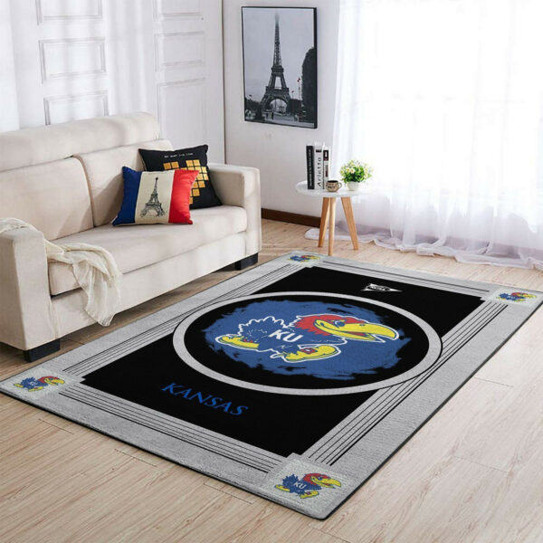 Kansas Jayhawks Ncaas Team Logo Type 8305 Rug Area Carpet Home Decor Living Room