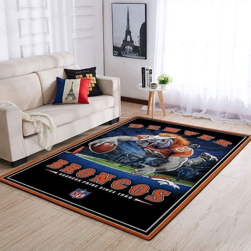 Denver Broncos Ncaa Team Logos Type 8341 Rug Home Decor Area Carpet Living Room