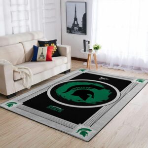 Michigan State Spartans Ncaa Team Logo Nice Type 8379 Rug Home Decor Area Carpet Living Room