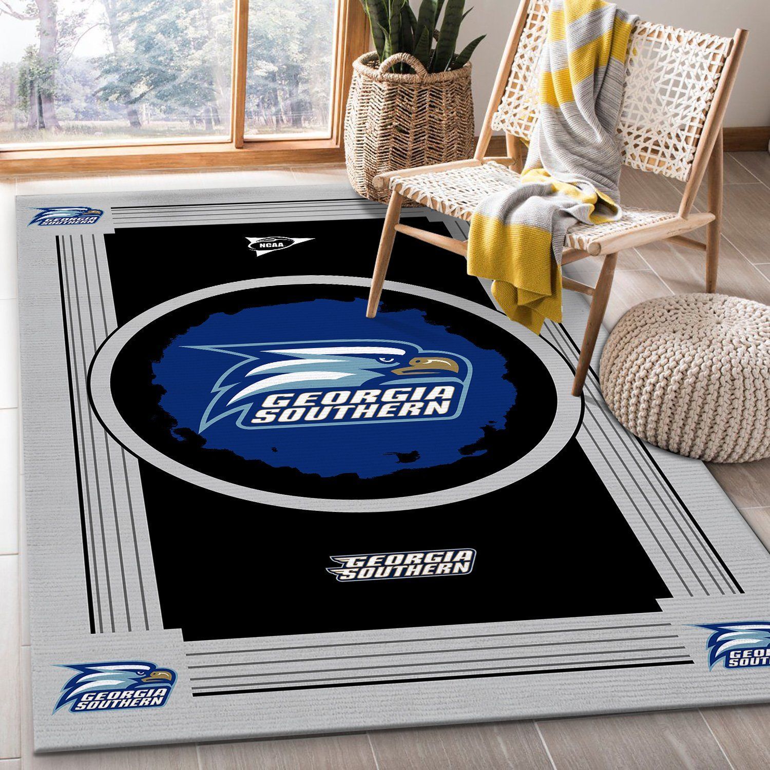 Georgia Southern Eagles Ncaa Team Logo Nice Type 8415 Rug Home Decor Living Room Area Carpet