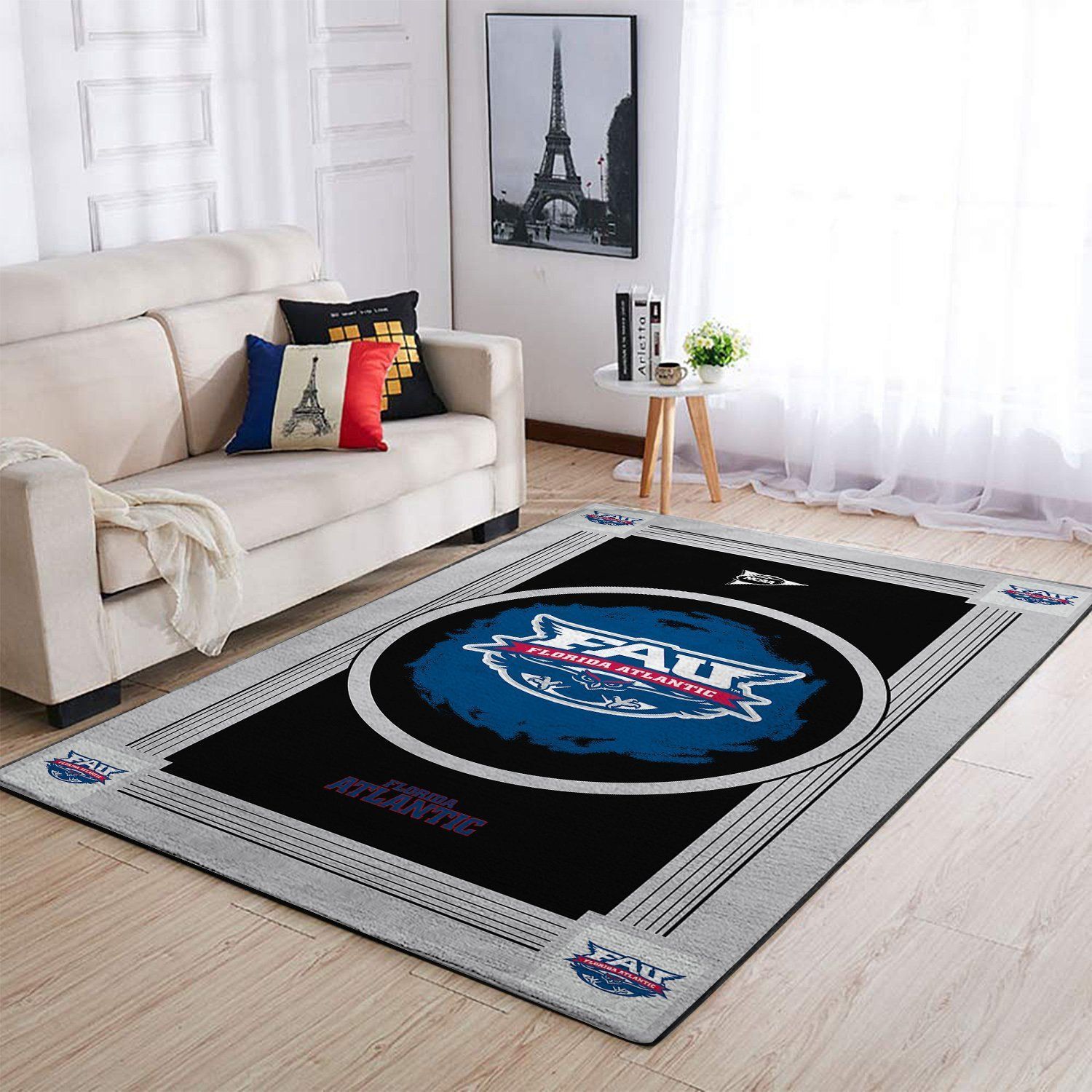 Florida Atlantic Owls Ncaa Team Logo Nice Type 8470 Rug Home Decor Living Room Area Carpet