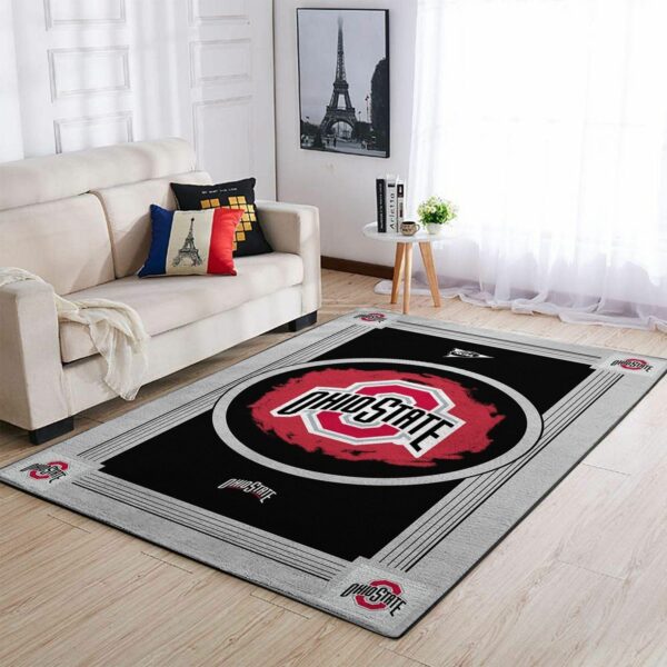 Ohio State Buckeyes Ncaa Team Logo Nice Type 8511 Rug Home Decor Living Room Area Carpet