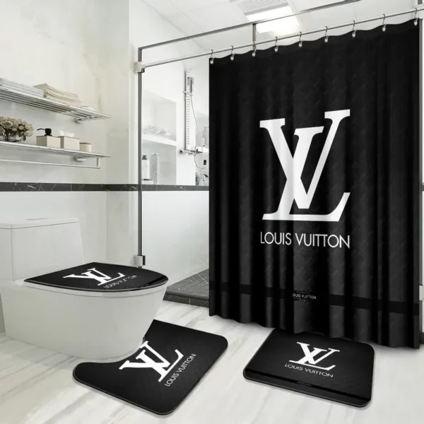 Louis Vuitton Bathroom Set Home Decor Bath Mat Luxury Fashion Brand Hypebeast