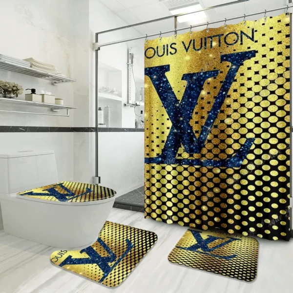 Louis Vuitton Bathroom Set Luxury Fashion Brand Home Decor Hypebeast Bath Mat