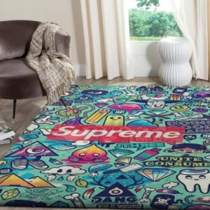 Supreme Rectangle Rug Home Decor Door Mat Luxury Fashion Brand Area Carpet