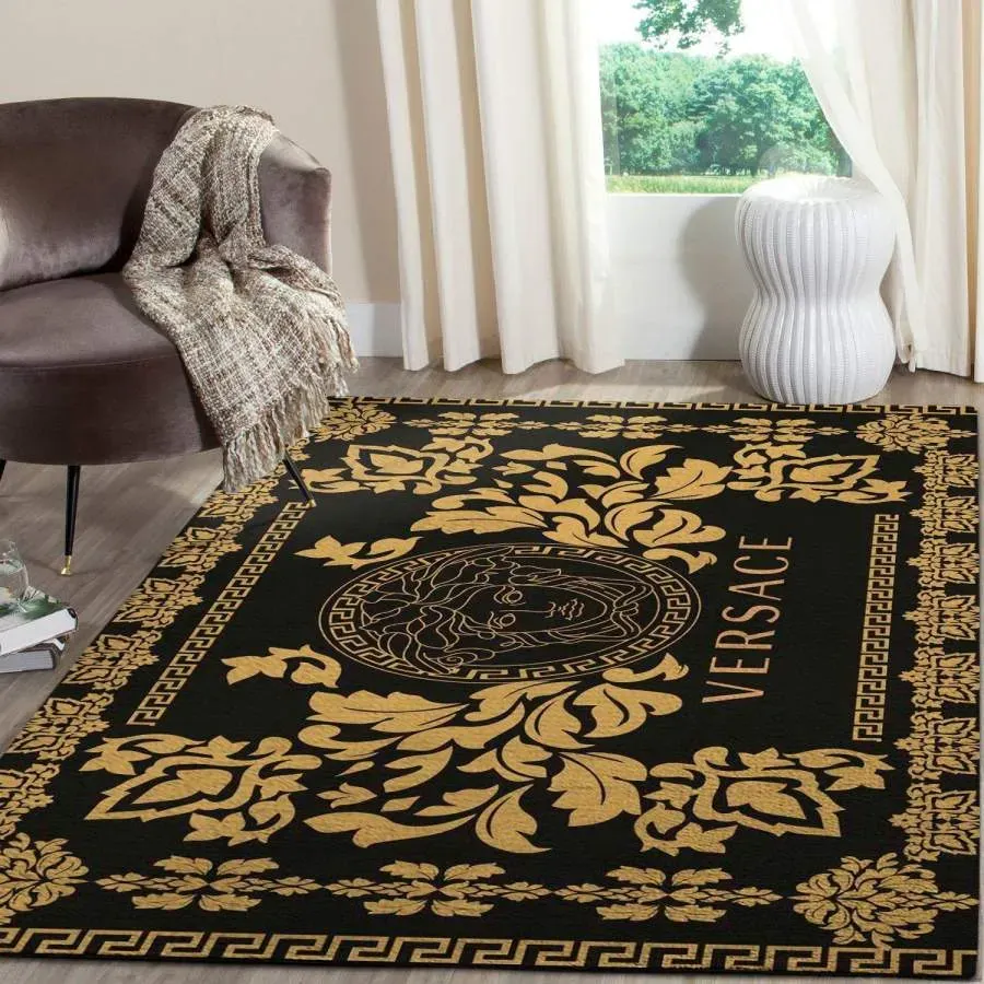 Versace Rectangle Rug Fashion Brand Area Carpet Door Mat Luxury Home Decor