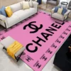 Chanel Pink Rectangle Rug Luxury Door Mat Home Decor Area Carpet Fashion Brand