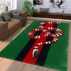 Gucci Red Snake Rectangle Rug Fashion Brand Home Decor Area Carpet Luxury Door Mat