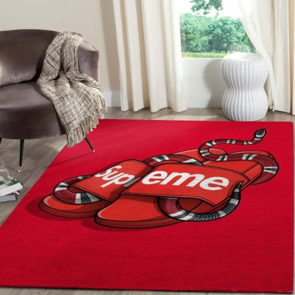 Gucci Supreme Rectangle Rug Luxury Home Decor Door Mat Area Carpet Fashion Brand