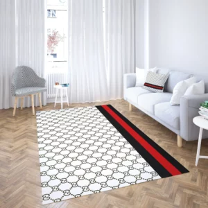 Gucci White Rectangle Rug Fashion Brand Luxury Door Mat Area Carpet Home Decor