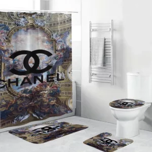 Chanel Blackin Religion Scence Bathroom Set Home Decor Bath Mat Luxury Fashion Brand Hypebeast