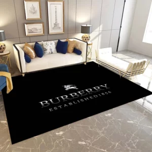 Burberry Dark Rectangle Rug Fashion Brand Area Carpet Luxury Door Mat Home Decor