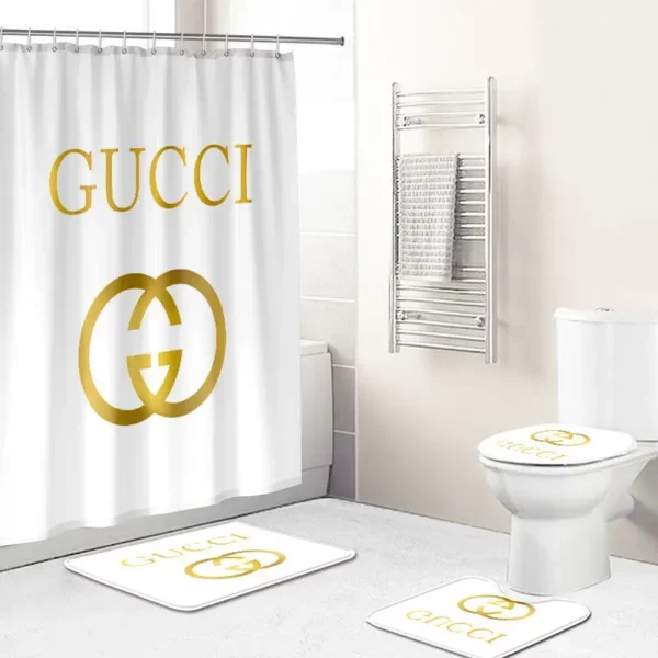 Gucci Golden Bathroom Set Home Decor Luxury Fashion Brand Hypebeast Bath Mat