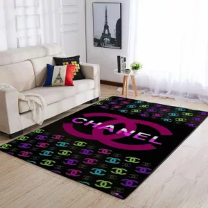 ChanelMulticolor Rectangle Rug Door Mat Home Decor Luxury Fashion Brand Area Carpet