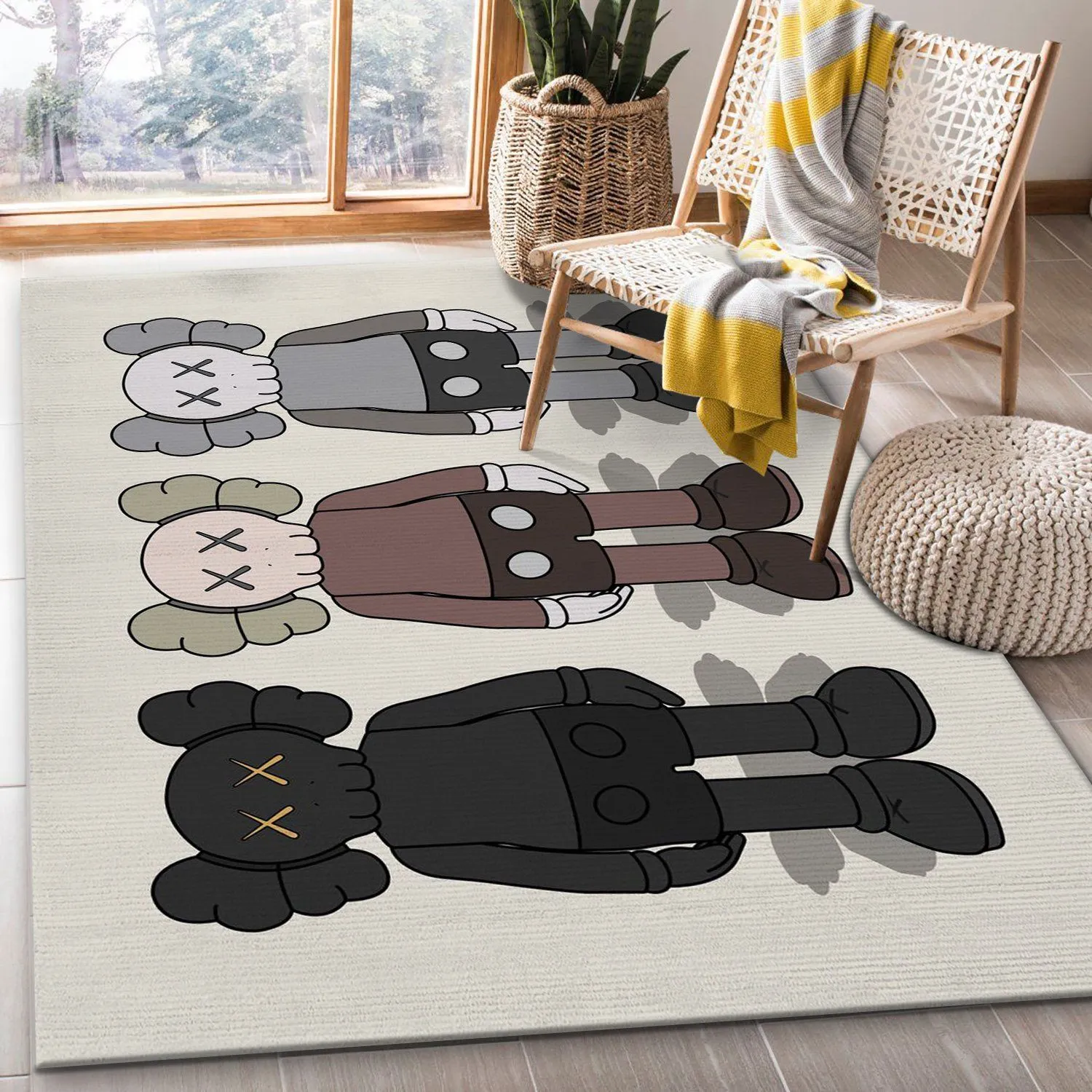 Kaws standing set Rectangle Rug Home Decor Area Carpet Door Mat Luxury Fashion Brand