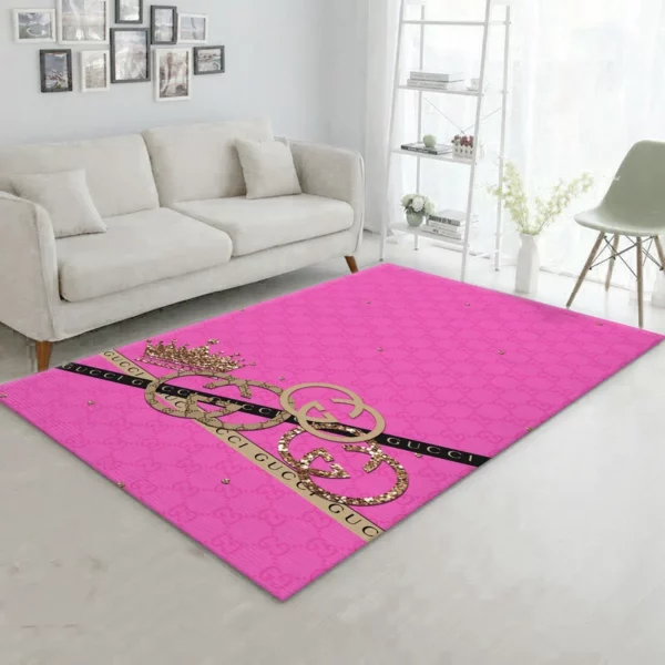 Gucci pink Rectangle Rug Home Decor Luxury Area Carpet Door Mat Fashion Brand