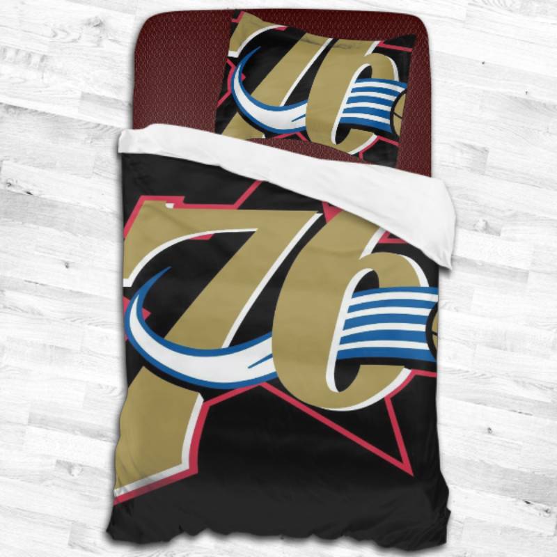 Nba Philadelphia 76Ers Logo Type 1709 Bedding Sets Sporty Bedroom Home Decor
