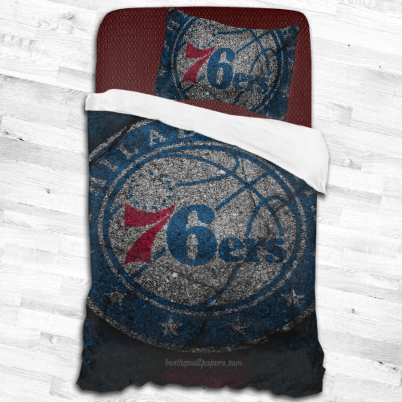 Nba Philadelphia 76Ers Logo Type 1712 Bedding Sets Sporty Bedroom Home Decor
