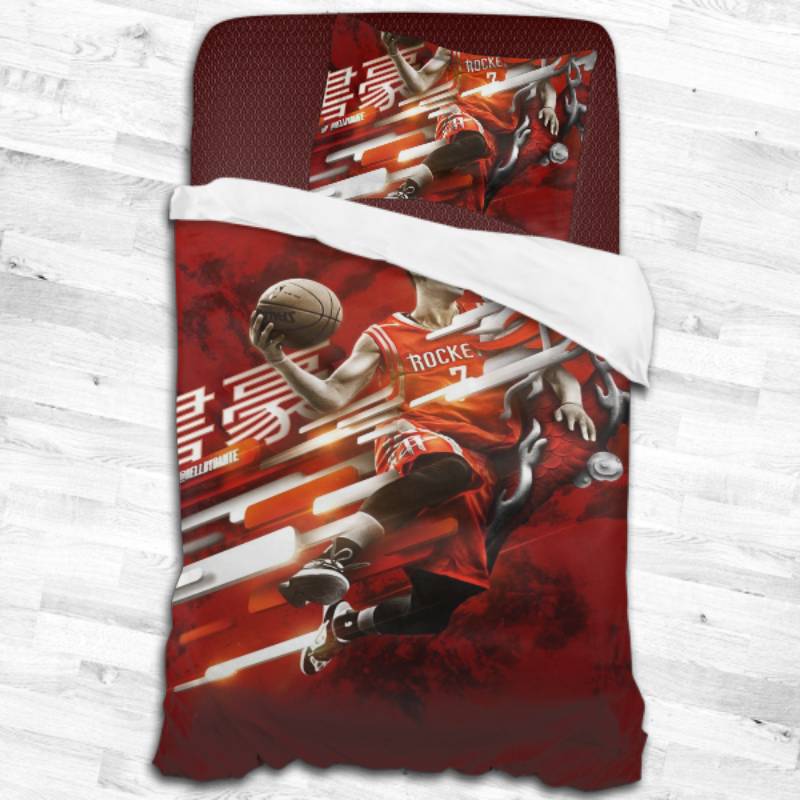 Nba Houston Rockets Logo Type 2027 Bedding Sets Sporty Bedroom Home Decor