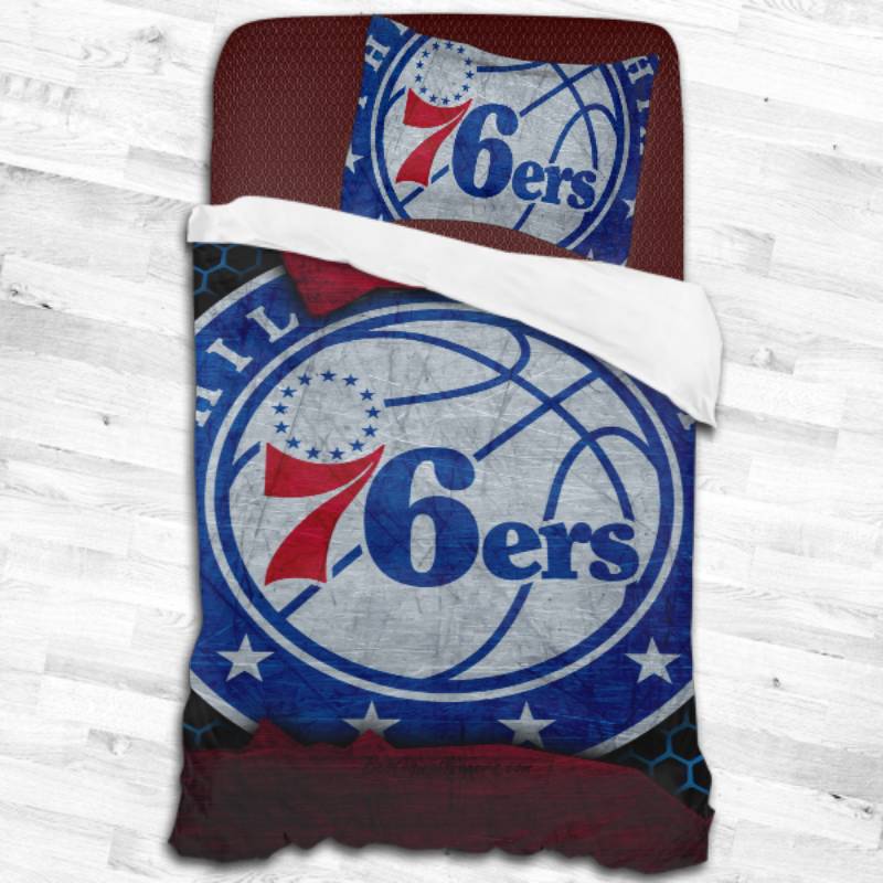 Nba Philadelphia 76Ers Logo Type 2222 Bedding Sets Sporty Bedroom Home Decor