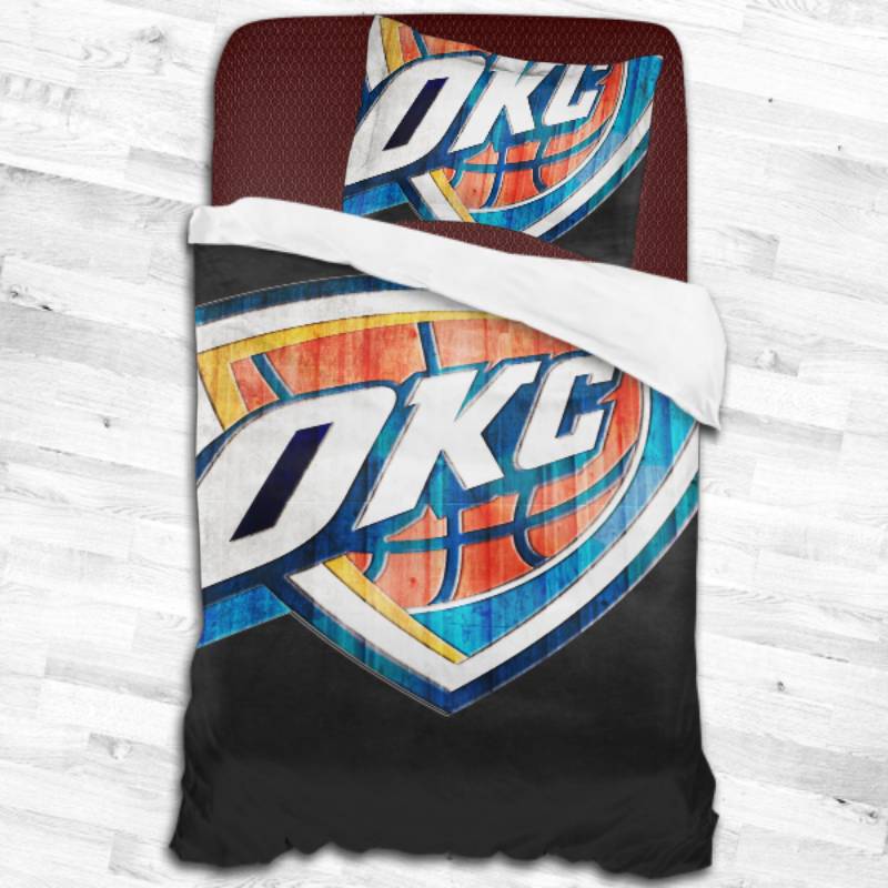 Nba Oklahoma City Thunder Logo Type 2299 Bedding Sets Sporty Bedroom Home Decor