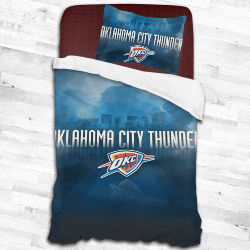 Nba Oklahoma City Thunder Logo Type 2303 Bedding Sets Sporty Bedroom Home Decor