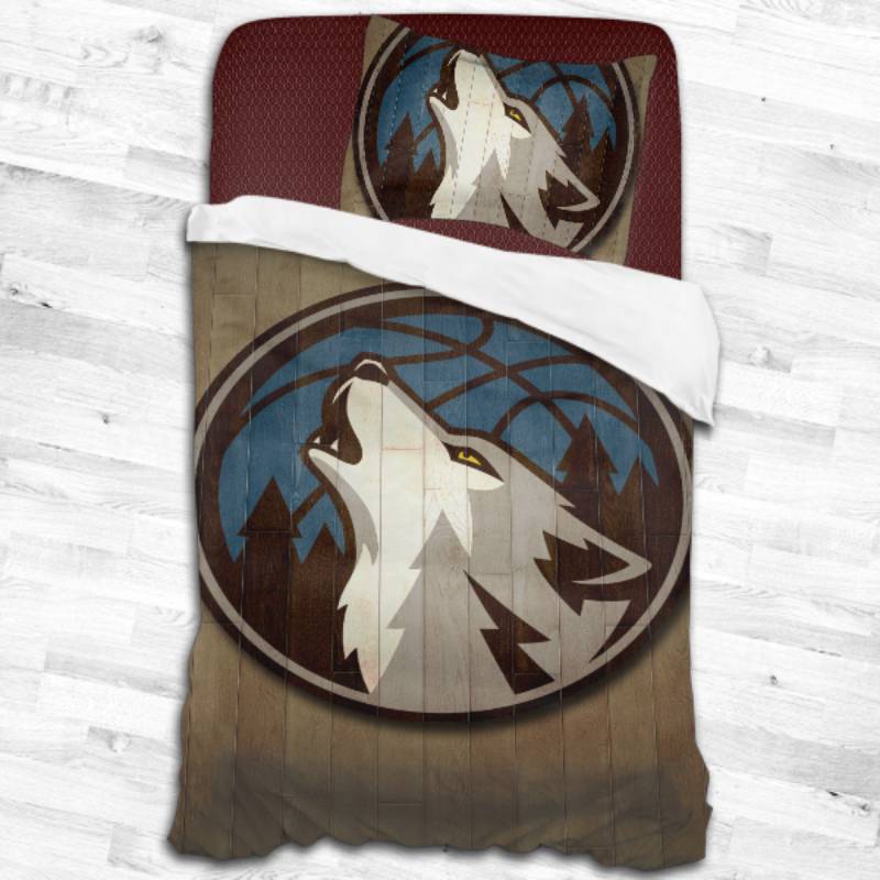 Nba Minnesota Timberwolves Logo Type 2409 Bedding Sets Sporty Bedroom Home Decor