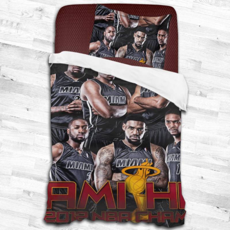 Nba Miami Heat Logo Type 2462 Bedding Sets Sporty Bedroom Home Decor