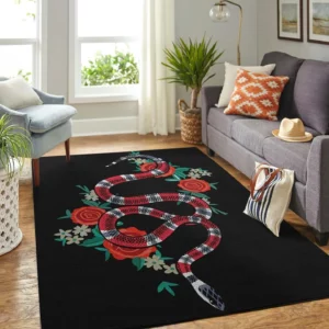 Gucci Snake Rose Type Luxury Fashion Brand Rug Home Decor Door Mat Area Carpet