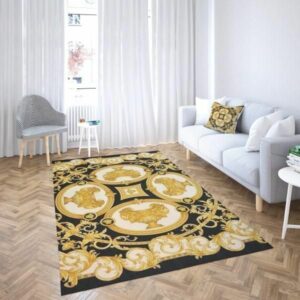 Versace Pattern Area Luxury Fashion Brand Rug Area Carpet Home Decor Door Mat