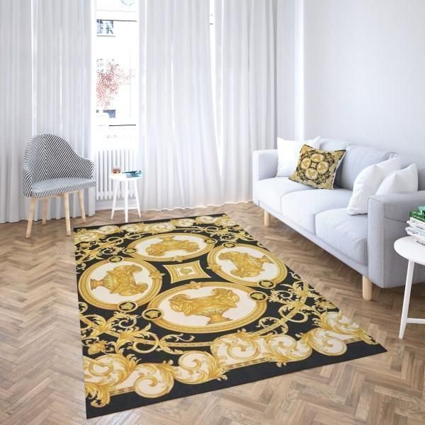 Versace Pattern Area Luxury Fashion Brand Rug Area Carpet Home Decor Door Mat