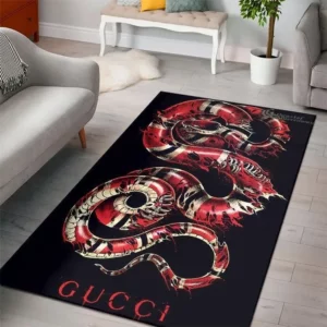 Gucci Snake Black Mat Luxury Fashion Brand Rug Door Mat Area Carpet Home Decor