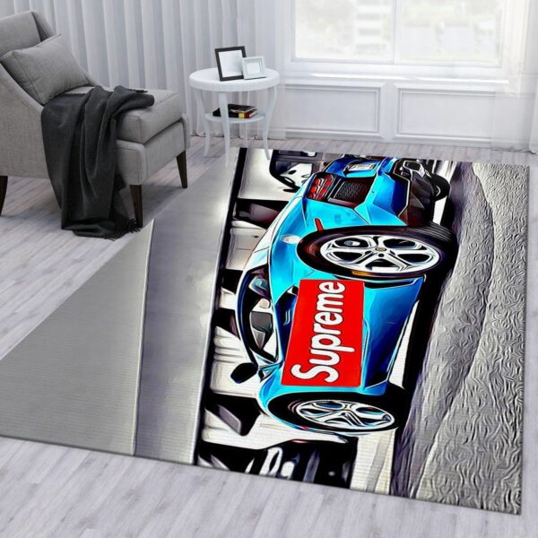 Supreme Lamborghini V Area Bed Luxury Fashion Brand Rug Home Decor Area Carpet Door Mat