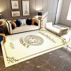 Versace Areagold Luxury Fashion Brand Rug Area Carpet Home Decor Door Mat