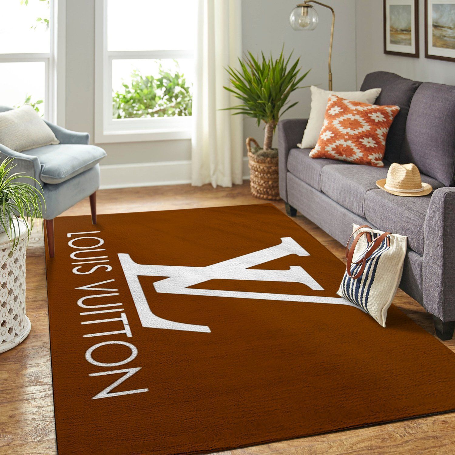 Louis Vuitton Area Luxury Fashion Brand Rug Area Carpet Door Mat Home Decor