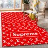 Supreme Lv Red Area Christmas Luxury Fashion Brand Rug Area Carpet Home Decor Door Mat