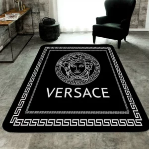 Versace Black Luxury Fashion Brand Rug Door Mat Area Carpet Home Decor