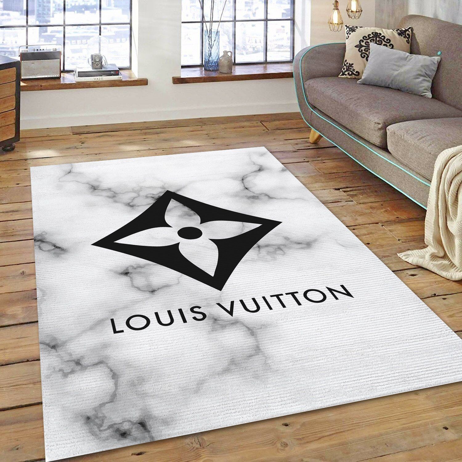 Louis Vuitton Art Luxury Fashion Brand Rug Door Mat Home Decor Area Carpet
