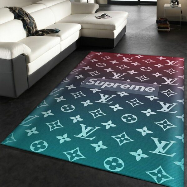 Louis Vuitton And Supreme Glitch Area Fn Christmas The Luxury Fashion Brand Rug Door Mat Home Decor Area Carpet