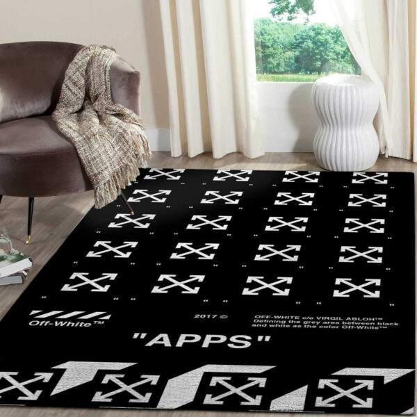 Off-White Area Black White Luxury Fashion Brand Rug Home Decor Door Mat Area Carpet