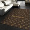 Lv And Supreme Area Luxury Fashion Brand Rug Area Carpet Home Decor Door Mat
