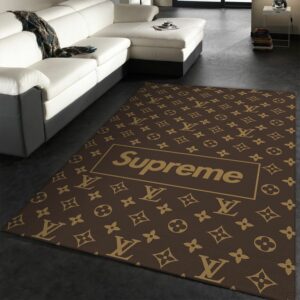 Lv And Supreme Area Luxury Fashion Brand Rug Area Carpet Home Decor Door Mat