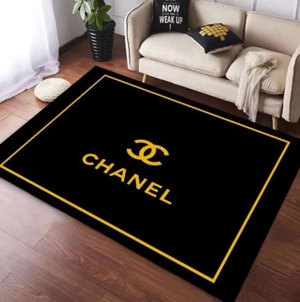 Chanel Black Mat Luxury Fashion Brand Rug Door Mat Home Decor Area Carpet