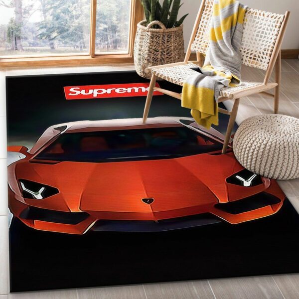 Supreme Lamborghini V Area Bed Luxury Fashion Brand Rug Door Mat Home Decor Area Carpet