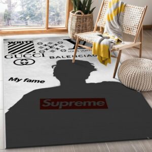 Balenciaga Ft Louis Vuitton Luxury Fashion Brand Rug Door Mat Home Decor Area Carpet