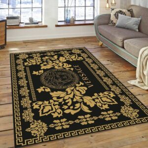 Versace V Art And Bed Luxury Fashion Brand Rug Door Mat Home Decor Area Carpet
